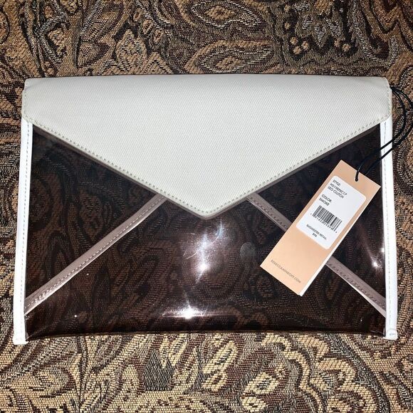 REBECCA MINKOFF Leo Leather White and Clear Clutch REBECCA MINKOFF Leo C… - Picture 2 of 6